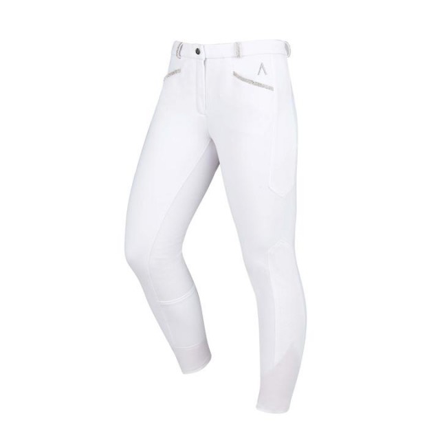 Dublin Ladies Black Linda Soft Shell Thermal Full Seat Breeches (White)
