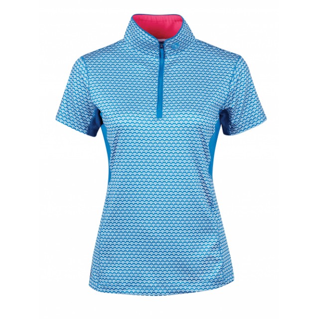 Dublin Ladies Kylee Printed Short Sleeve Shirt (Blue Dove)