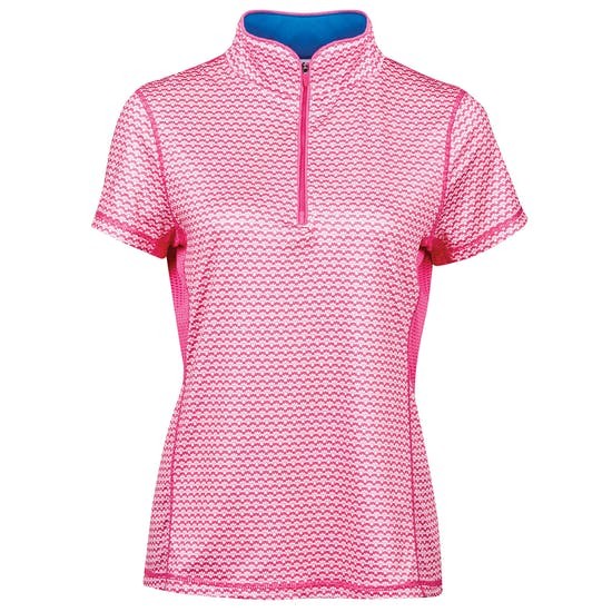 Dublin Ladies Kylee Printed Short Sleeve Shirt (Carmine Pink)