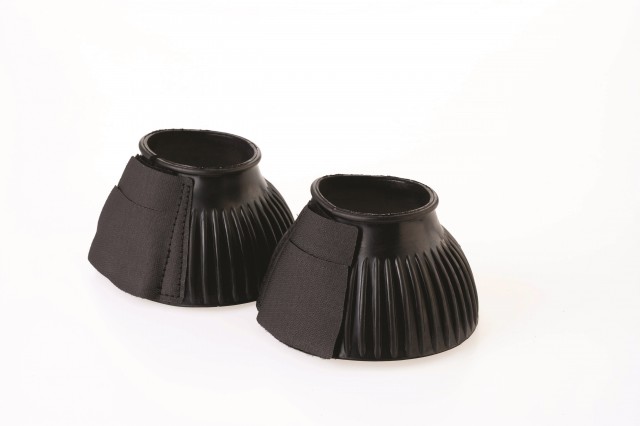 Roma Ribbed Touch Tape Bell Boots (Black)