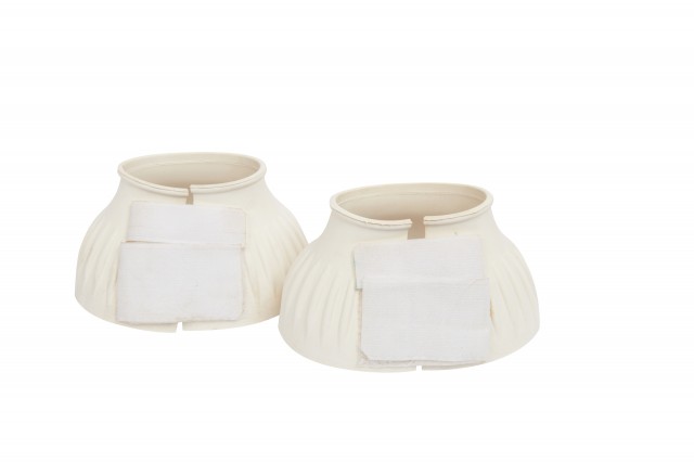 Roma Ribbed Touch Tape Bell Boots (White)