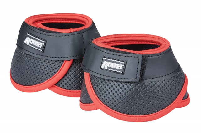 Roma Scallop Bell Boots (Black/Bright Red)