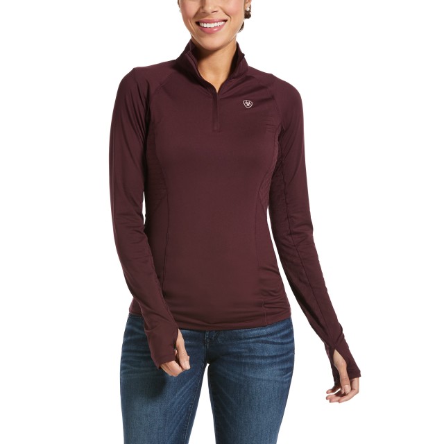 Ariat Women's Lowell 2.0 1/4 Zip Base Layer (Winetasting)