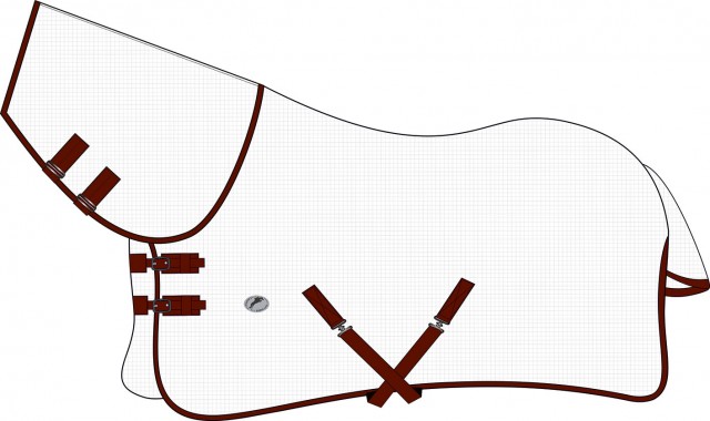 JHL Essential Combo Fly Rug (White/Burgundy)
