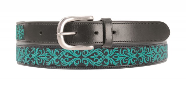 Hy Meydan Leather Belt (Black/Turquoise)