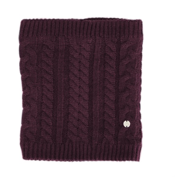 HyFASHION Meribel Cable Knit Snood (Burgundy)