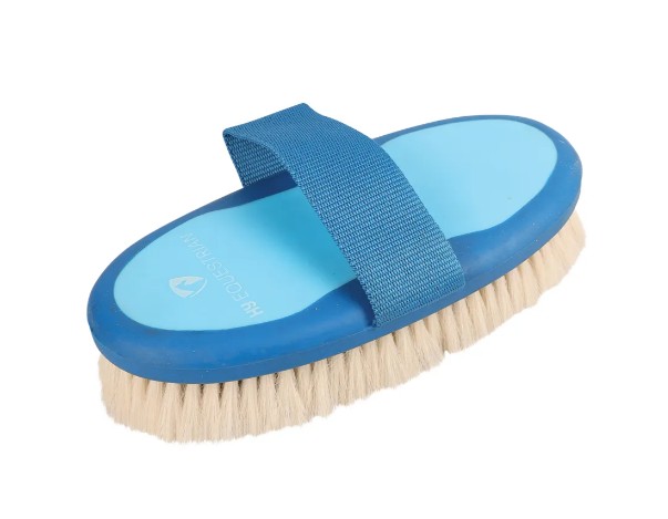 HySHINE Pro Groom Goat Hair Body Brush (Blue/Light Blue)