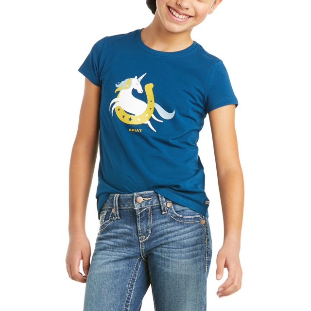 Ariat Youth Unicorn Moon T-Shirt (Blue Opal)