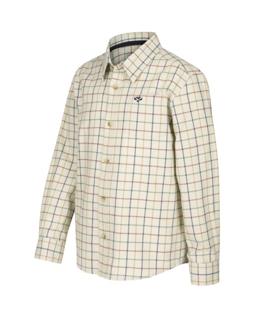 Hoggs of Fife Junior Ambassador Premier Tattersall Shirt (Ivory/Navy)