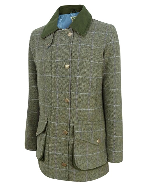 Hoggs of Fife Ladies Albany Lambswool Waterproof Shooting Coat (Green)