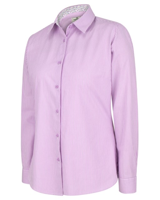 Hoggs of Fife Ladies Bonnie II Cotton Shirt (Lavender Stripe)