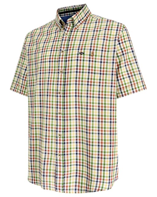 Hoggs of Fife Men's Aberdour Short Sleeve Checked Shirt (Gold Check)