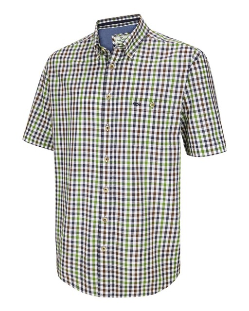 Hoggs of Fife Men's Aberdour Short Sleeve Checked Shirt (Navy Check)