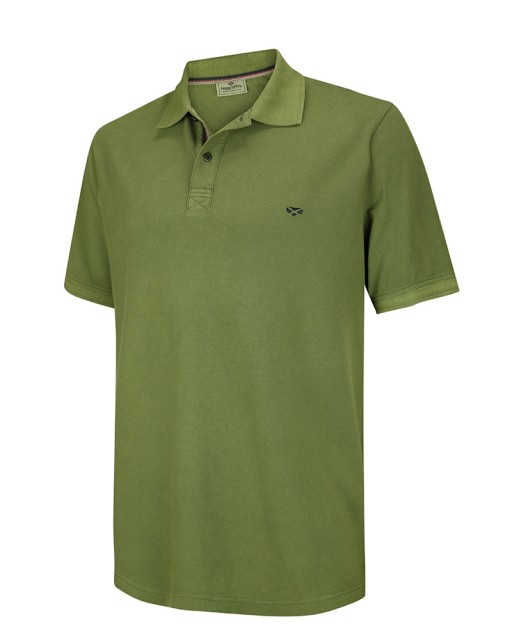 Hoggs of Fife Men's Anstruther Washed Polo Shirt (Olive)