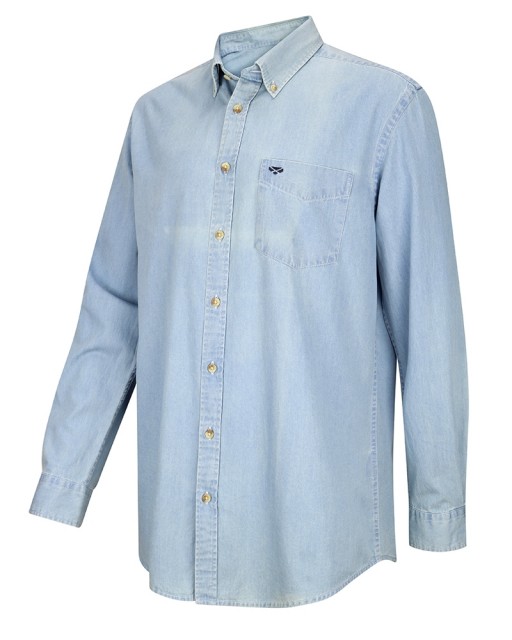 Hoggs of Fife Men's Archerfield Denim Shirt (Light Blue)