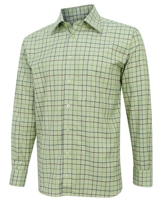 Hoggs of Fife Men's Chieftain Premier Tattersall Shirt (Mint/Berry Check)