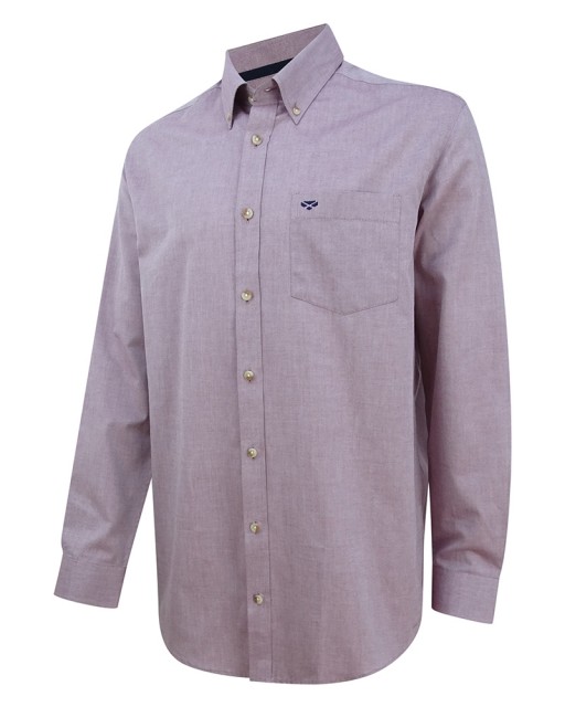 Hoggs of Fife Men's Dunedin Oxford Shirt (Wine)