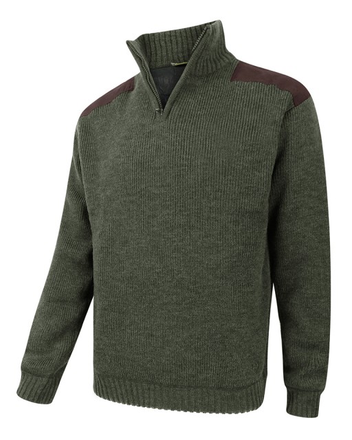 Hoggs of Fife Men's Hebrides Zip Neck Windproof Pullover (Lovat)