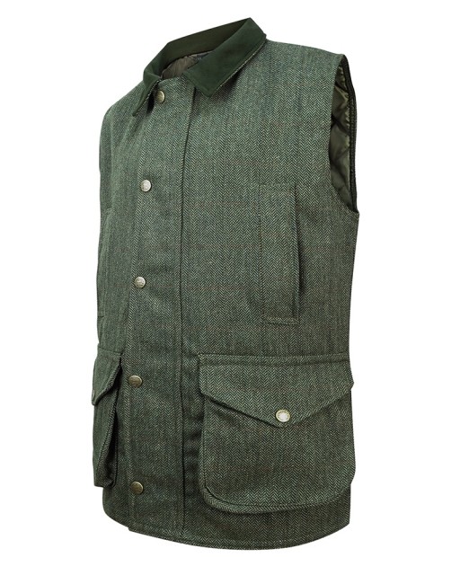 Hoggs of Fife Men's Helmsdale  Tweed Waistcoat (Green)