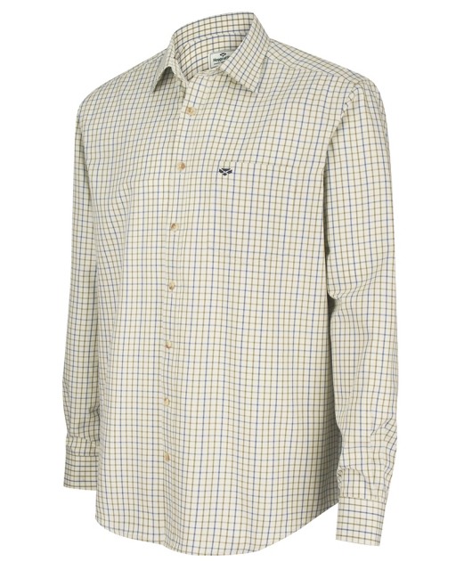 Hoggs of Fife Men's Inverness Cotton Tattersall Shirt (Navy/Olive)