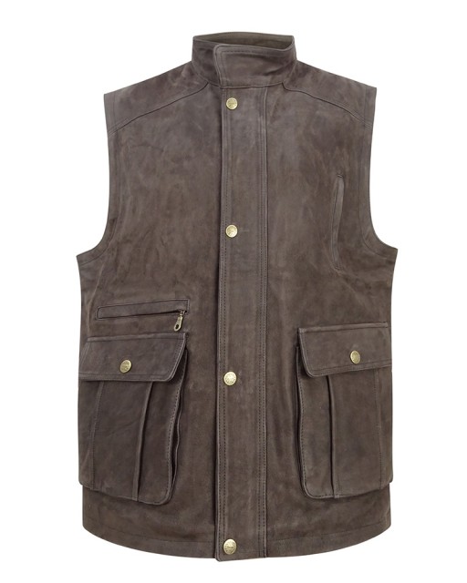 Hoggs of Fife Men's Lomond Leather Waistcoat (Chocolate)