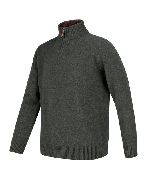 Hoggs of Fife Men's Lothian 1/4 Zip Neck Pullover (Grey)