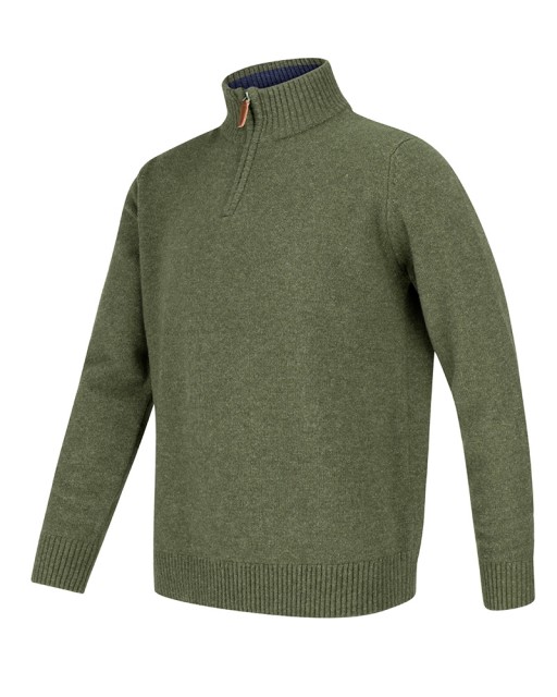 Hoggs of Fife Men's Lothian 1/4 Zip Neck Pullover (Thyme)