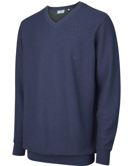 Hoggs of Fife Men's Luffness V-Neck Pullover (Indigo)