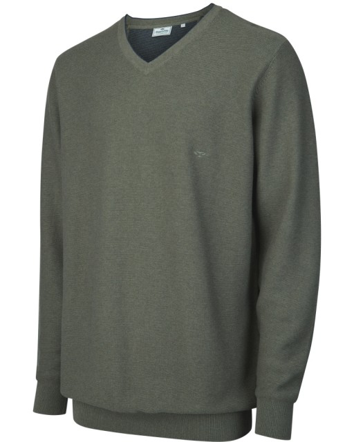 Hoggs of Fife Men's Luffness V-Neck Pullover (Olive)