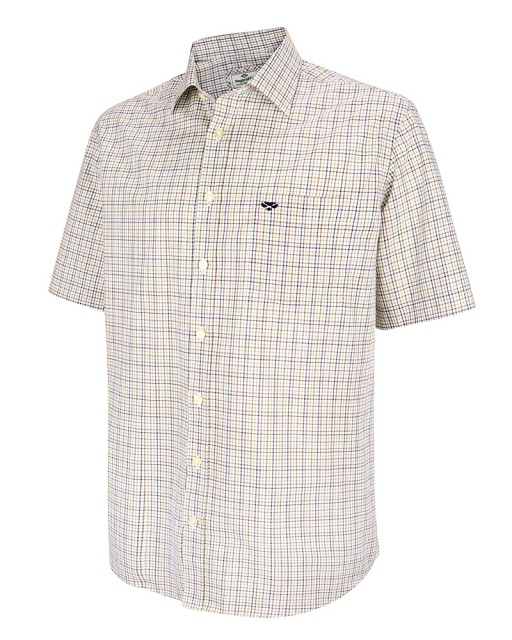 Hoggs of Fife Men's Muirfield Short Sleeve Shirt (Brown/Green Check)