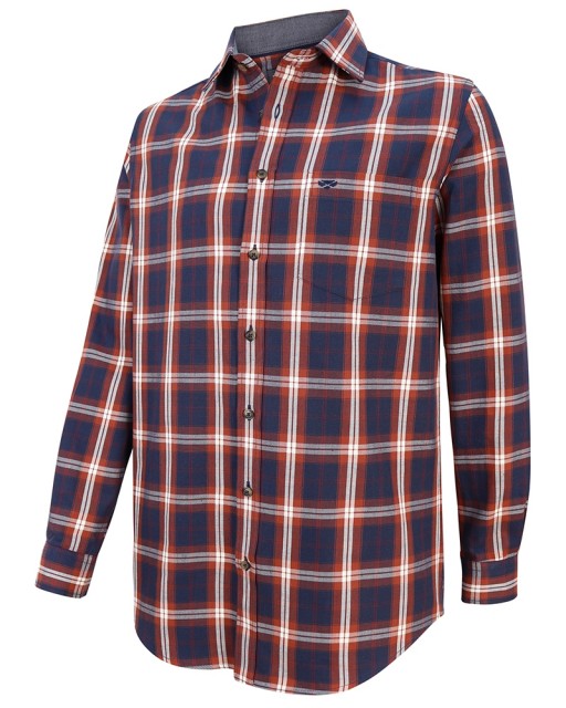 Hoggs of Fife Men's Orkney Flannel Shirt (Rust Check)