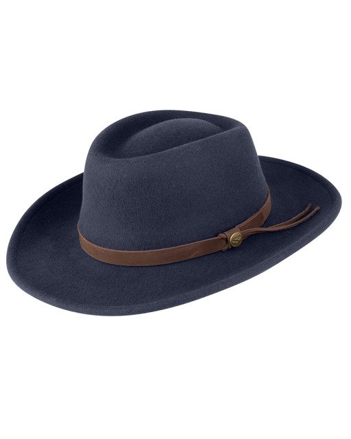 Hoggs of Fife Unisex Perth Crushable Felt Hat (Navy)