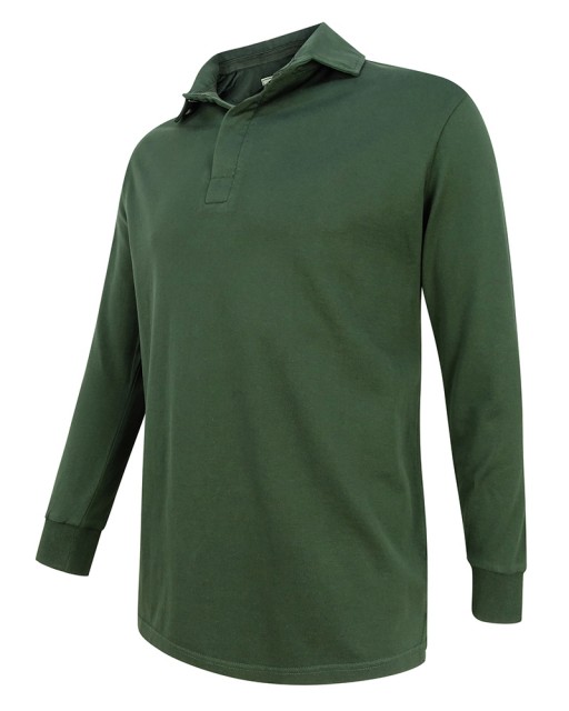 Hoggs of Fife Men's Premium Long Sleeve Rugby Shirt (Green)