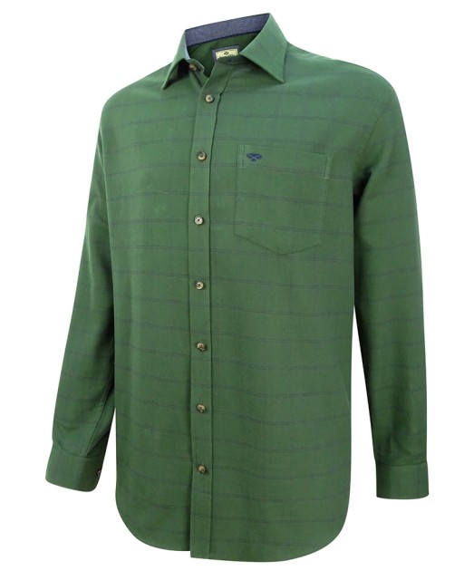 Hoggs of Fife Men's Shetland Check Shirt (Olive/Navy)