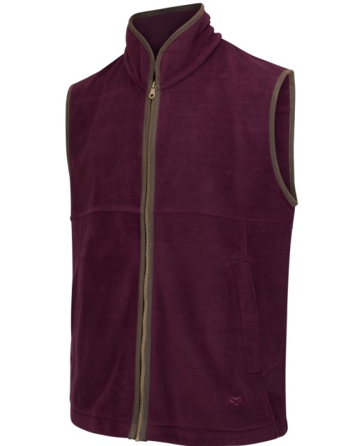 Hoggs of Fife Men's Stenton Technical Fleece Gilet (Merlot)