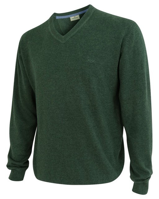 Hoggs of Fife Men's Stirling Cotton Pullover (Green)