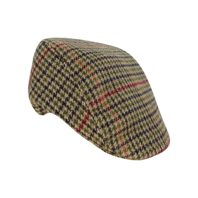 Hoggs of Fife Men's Waterproof Tweed Caps - Lambswool (Olive/Wine)