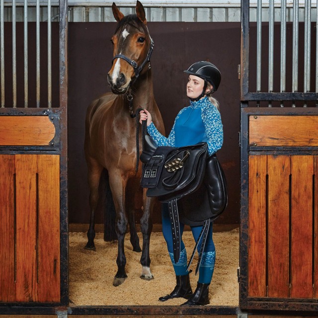 Dublin Ladies Tatum 1/4 Zip Printed Long Sleeve Tech Event Top (Blue Lagoon)