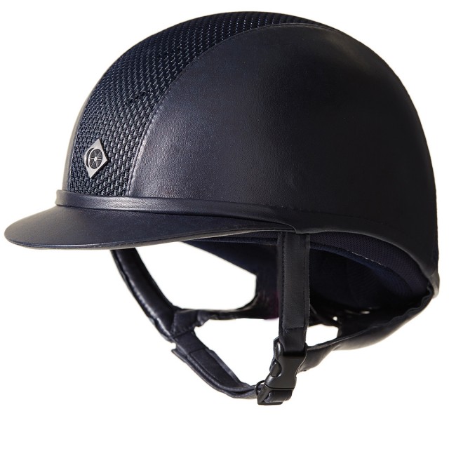 Charles Owen AYR8 Plus Leather Look Helmet (Navy)