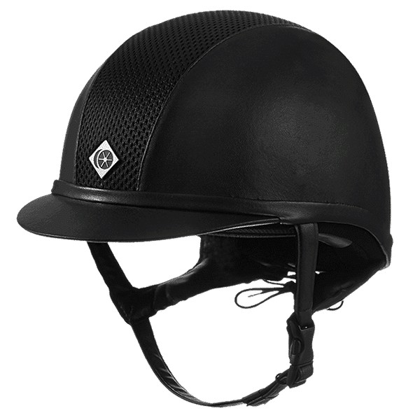 Charles Owen AYR8 Plus Leather Look Helmet (Black)