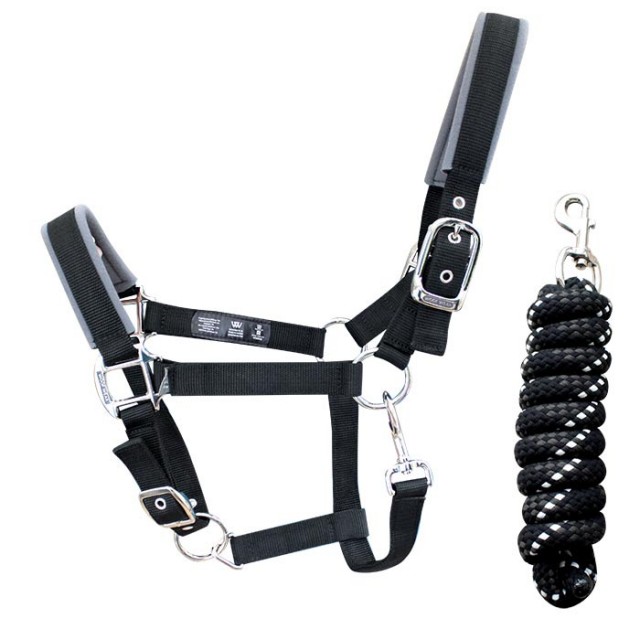 Woof Wear Head Collar and Lead Rope Colour Fusion (Black)