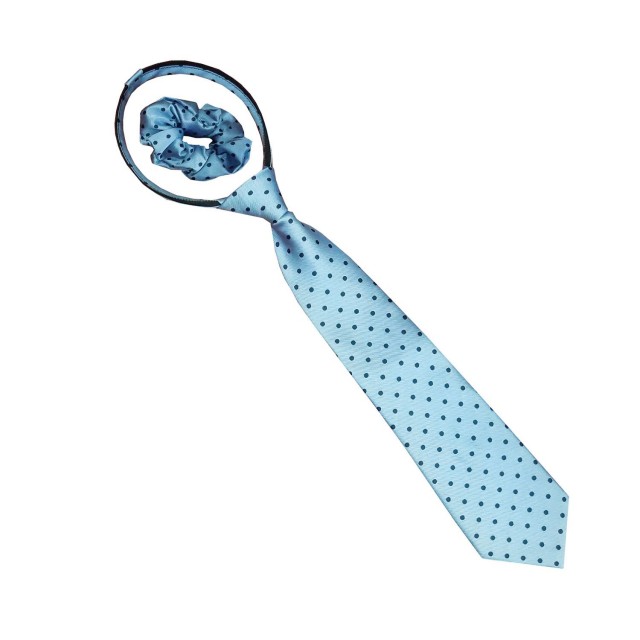 Equetech Polka Dot Zipper Tie (Light Blue/Navy)