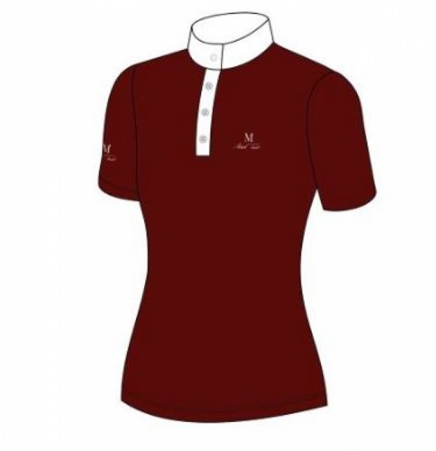 Mark Todd Ladies Short Sleeved Competition Shirt (Burgundy)