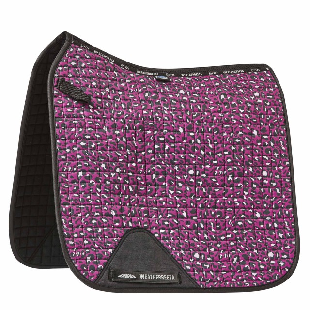 Weatherbeeta Prime Leopard Dressage Saddle Pad (Pink Leopard Print)