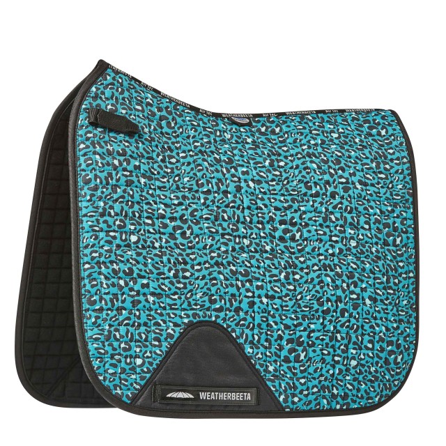 Weatherbeeta Prime Leopard Dressage Saddle Pad (Turquoise Leopard Print)