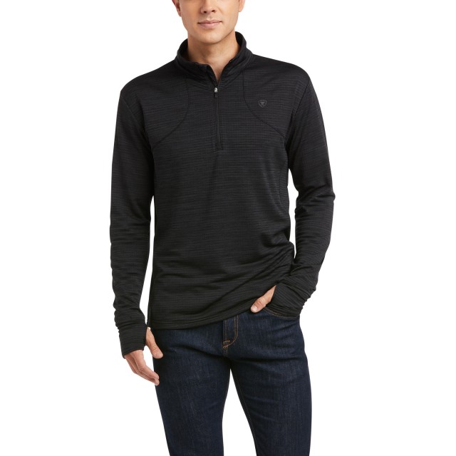 Ariat Men's Gridwork 1/4 Zip Baselayer (Black)