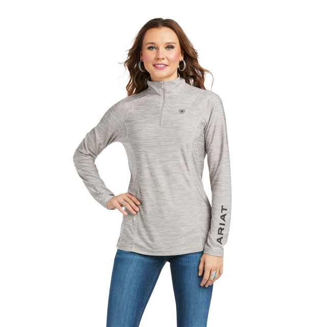 Ariat Women's Laguna 1/4 Zip Long Sleeve Top (Heather Grey)