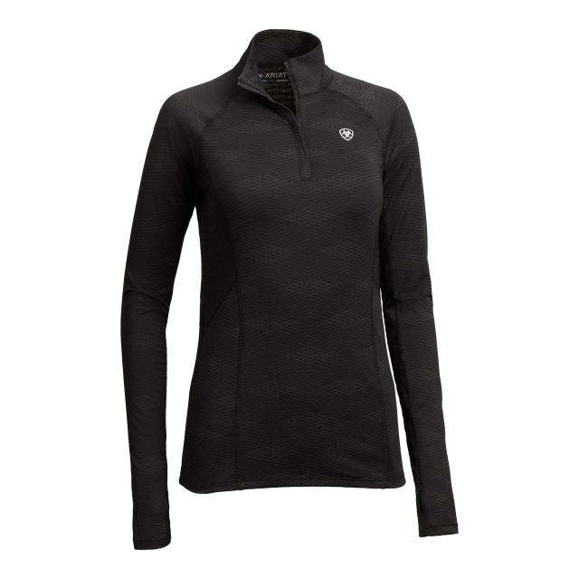 Ariat Women's Lowell 2.0 1/4 Zip Long Sleeve Baselayer (Black Reflective)