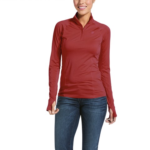 Ariat Women's Lowell 2.0 1/4 Zip Long Sleeve Baselayer (Marsala)