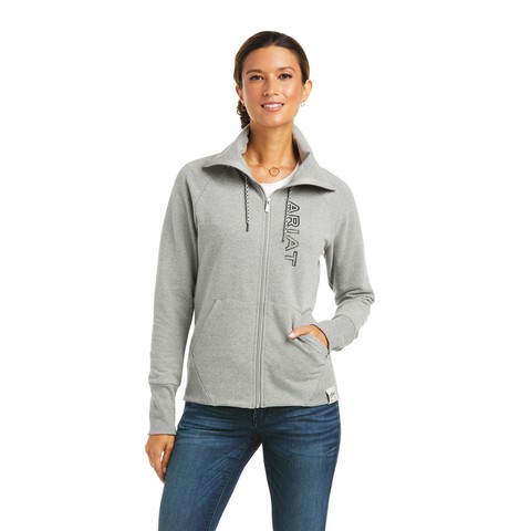 Ariat Women's Team Logo Full Zip (Heather Grey)